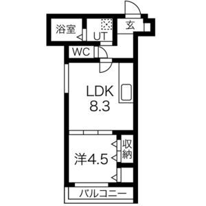 1LDK 間取り図