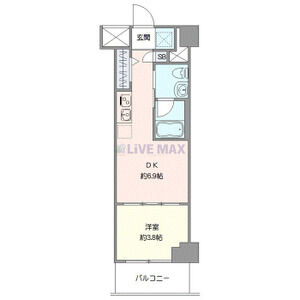 1DK 間取り図