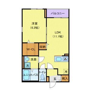 1LDK 間取り図