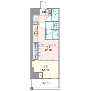 1DK 間取り図