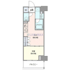 1DK 間取り図