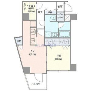 1DK 間取り図