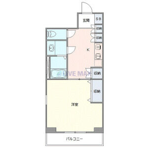 1DK 間取り図