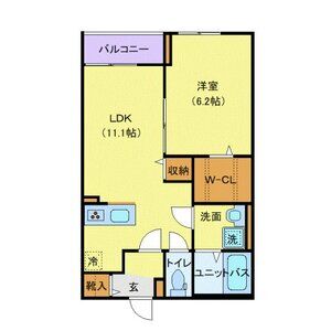 1LDK 間取り図