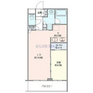 1LDK 間取り図