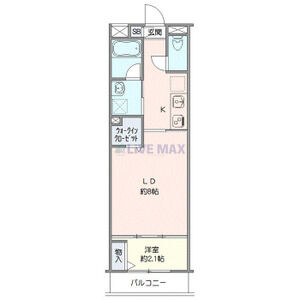 1LDK 間取り図