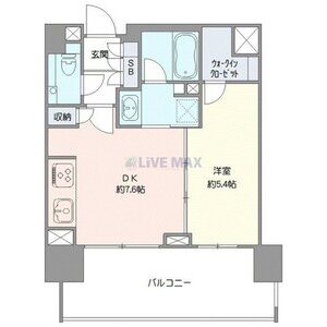 1DK 間取り図