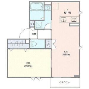 1LDK 間取り図
