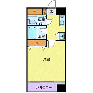 1K 間取り図