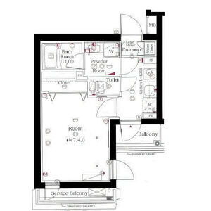 1K 間取り図
