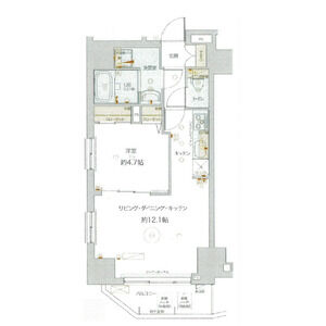 1LDK 間取り図