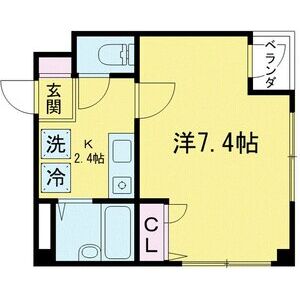 1K 間取り図