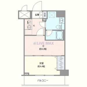 1DK 間取り図
