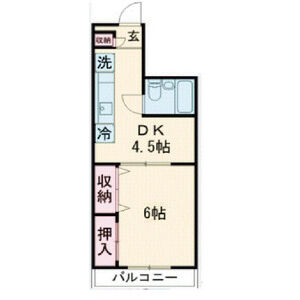 1DK 間取り図
