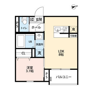 1LDK 間取り図