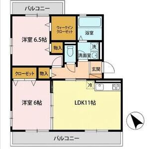 2LDK 間取り図
