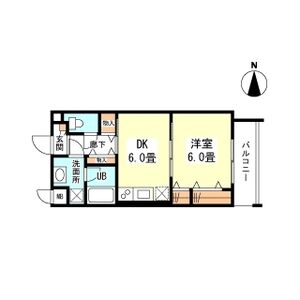 1DK 間取り図