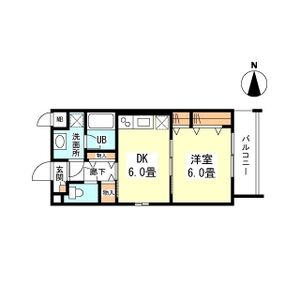 1DK 間取り図