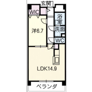 1LDK 間取り図