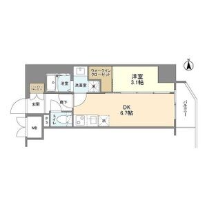 1DK 間取り図