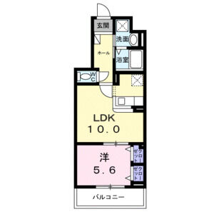 1LDK 間取り図