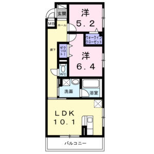 2LDK 間取り図