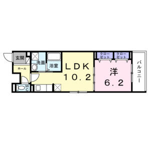 1LDK 間取り図