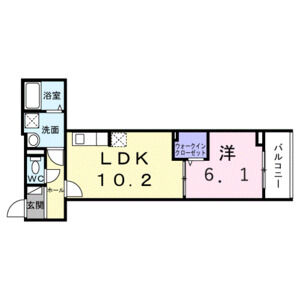 1LDK 間取り図
