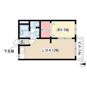 1LDK 間取り図