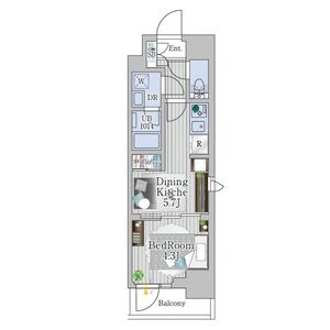1DK 間取り図
