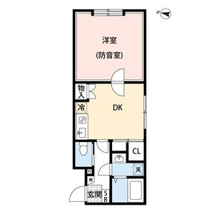 1DK 間取り図