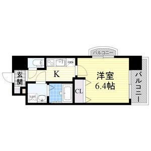 1K 間取り図