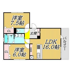2LDK 間取り図