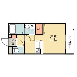 1K 間取り図