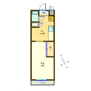 1DK 間取り図