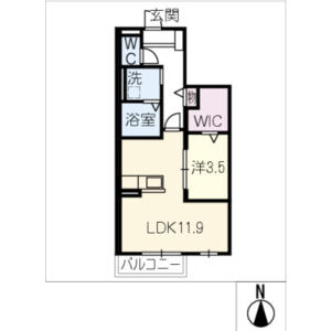 1LDK 間取り図