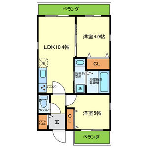 2LDK 間取り図