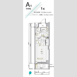 1K 間取り図