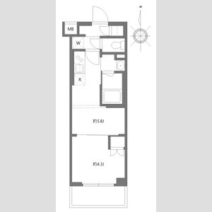 1DK 間取り図