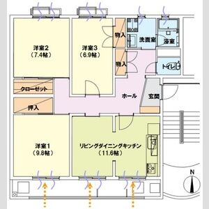 3LDK 間取り図