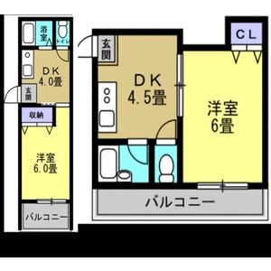 1DK 間取り図
