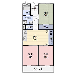 3DK 間取り図