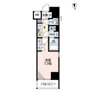 1K 間取り図
