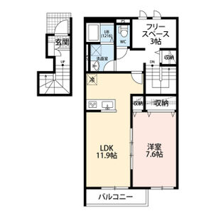 1LDK 間取り図