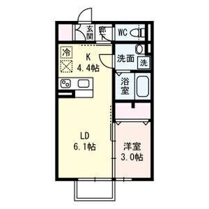 1LDK 間取り図