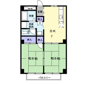 2DK 間取り図