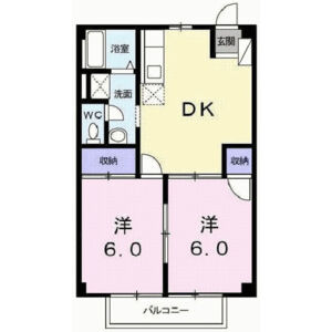 2DK 間取り図