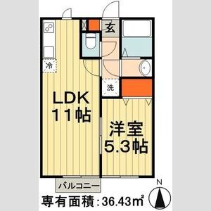 1LDK 間取り図