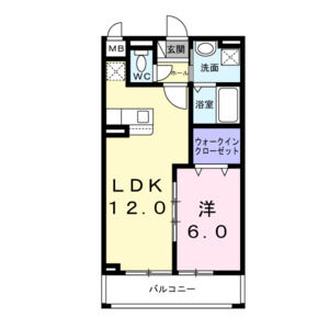 1LDK 間取り図
