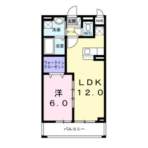1LDK 間取り図